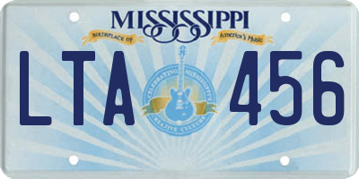 MS license plate LTA456