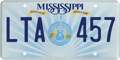 MS license plate LTA457