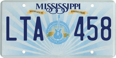 MS license plate LTA458