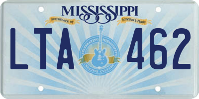 MS license plate LTA462