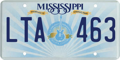 MS license plate LTA463