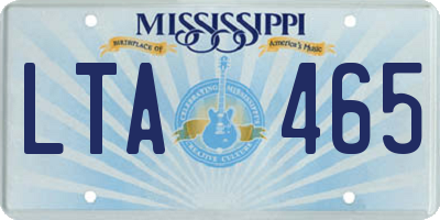 MS license plate LTA465