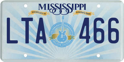 MS license plate LTA466