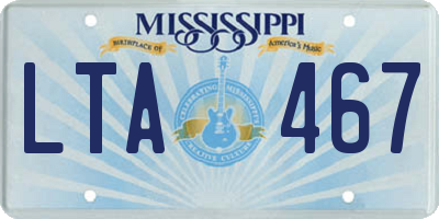 MS license plate LTA467