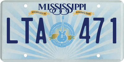 MS license plate LTA471