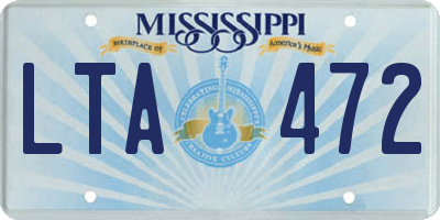 MS license plate LTA472