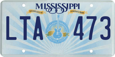 MS license plate LTA473