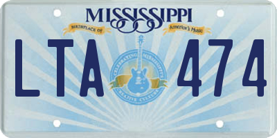 MS license plate LTA474