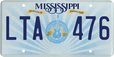 MS license plate LTA476