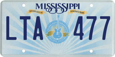 MS license plate LTA477