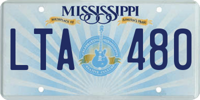 MS license plate LTA480