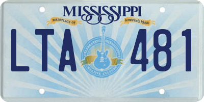 MS license plate LTA481