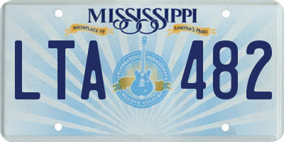 MS license plate LTA482