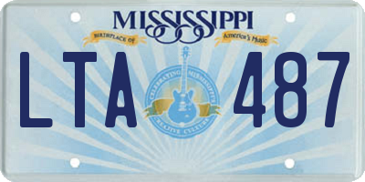 MS license plate LTA487