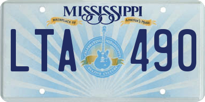MS license plate LTA490