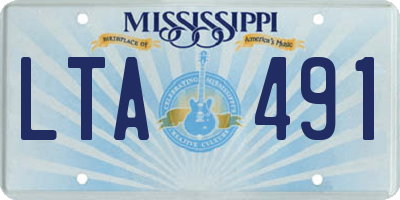 MS license plate LTA491