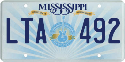 MS license plate LTA492
