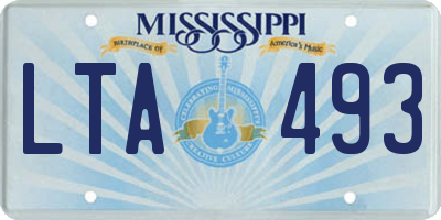 MS license plate LTA493