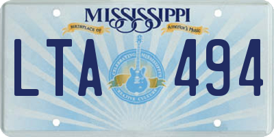 MS license plate LTA494