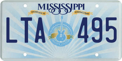 MS license plate LTA495