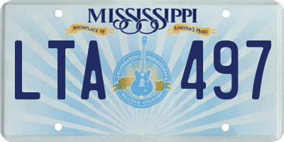 MS license plate LTA497