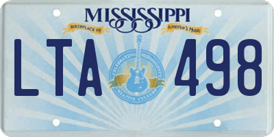 MS license plate LTA498