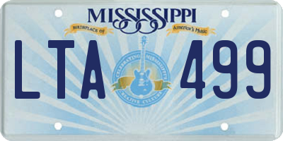 MS license plate LTA499
