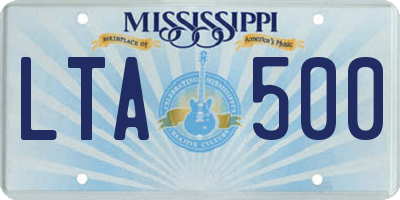 MS license plate LTA500