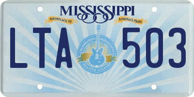MS license plate LTA503