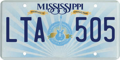 MS license plate LTA505