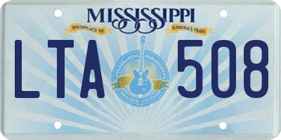 MS license plate LTA508