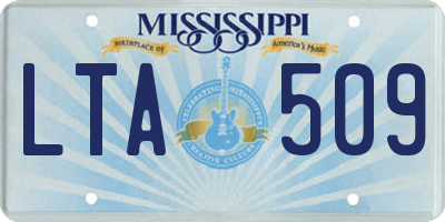 MS license plate LTA509