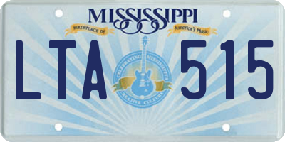MS license plate LTA515
