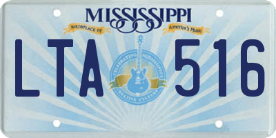 MS license plate LTA516
