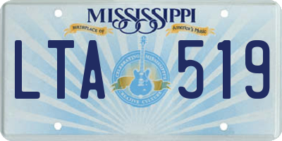 MS license plate LTA519