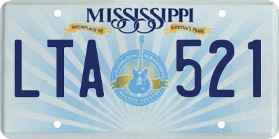 MS license plate LTA521