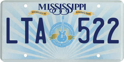 MS license plate LTA522