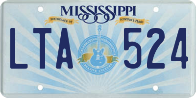 MS license plate LTA524