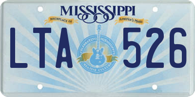 MS license plate LTA526