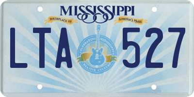 MS license plate LTA527