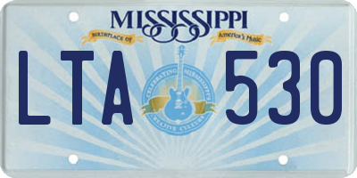 MS license plate LTA530