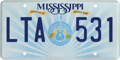 MS license plate LTA531