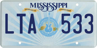 MS license plate LTA533