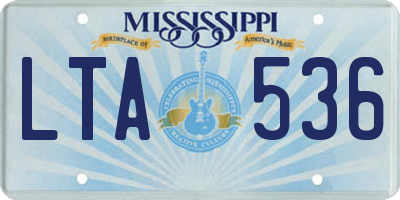 MS license plate LTA536
