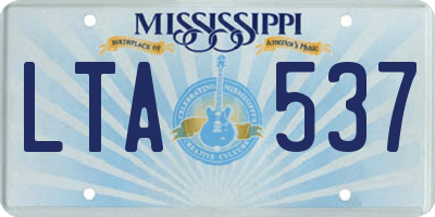 MS license plate LTA537