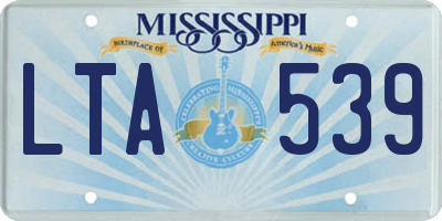 MS license plate LTA539