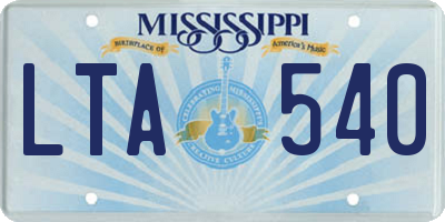 MS license plate LTA540