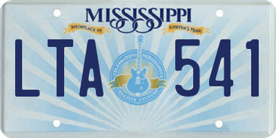 MS license plate LTA541