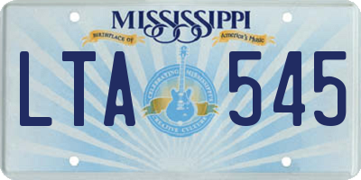 MS license plate LTA545