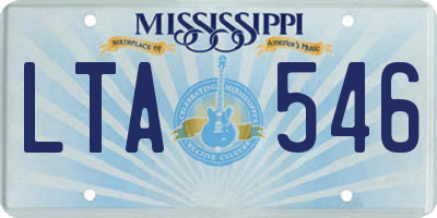 MS license plate LTA546